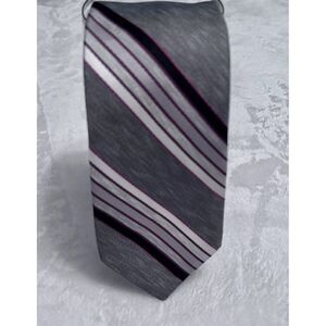 Vintage Georgio Sant'Angelo‎ Tie Black Gray Silver Red White
